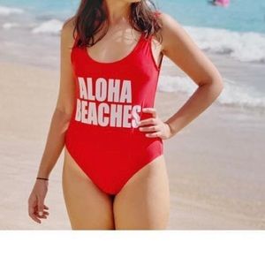 Aloha Beaches Red Swimsuit
